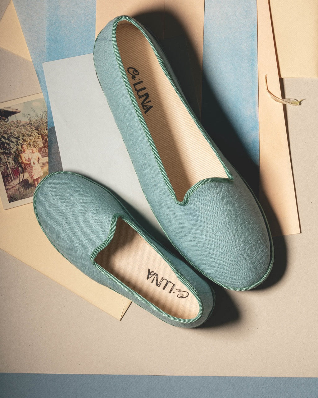 Friulane Classiche in lino azzurro