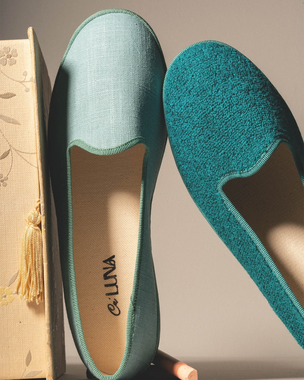 Friulane Classiche in lino azzurro