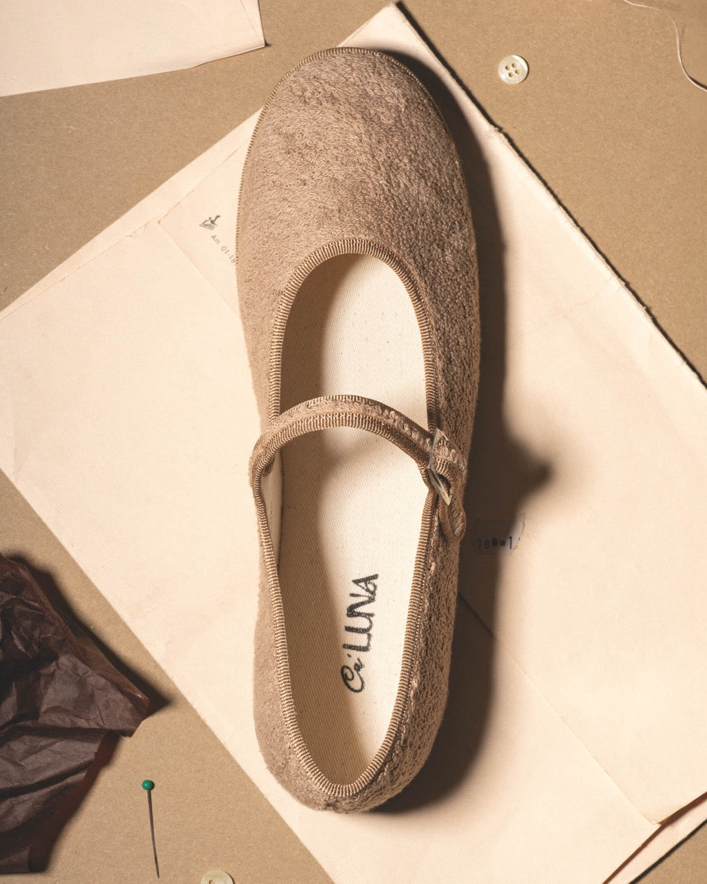 Friulane Mary Jane in spugna beige
