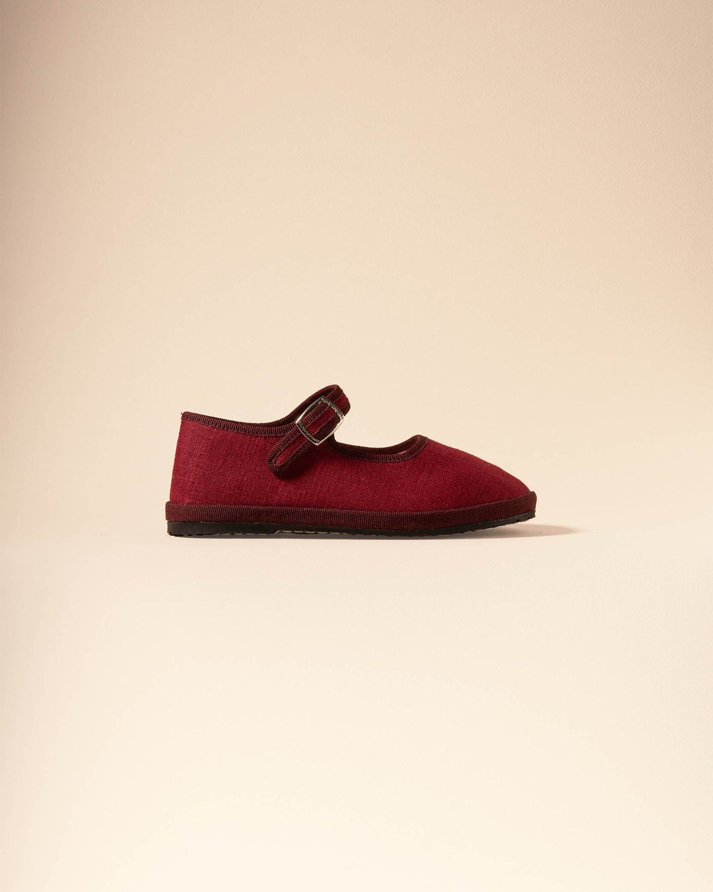 Friulane Mary Jane in lino burgundy