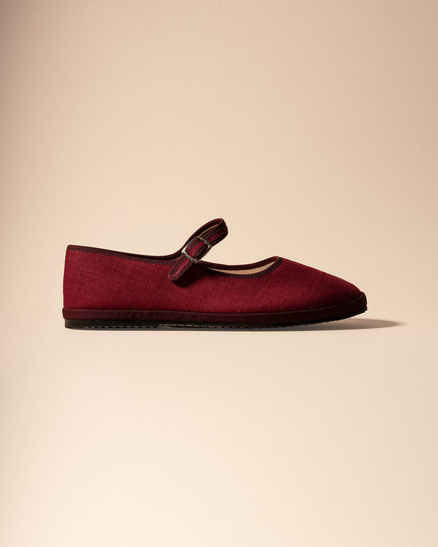 Friulane Mary Jane in lino burgundy