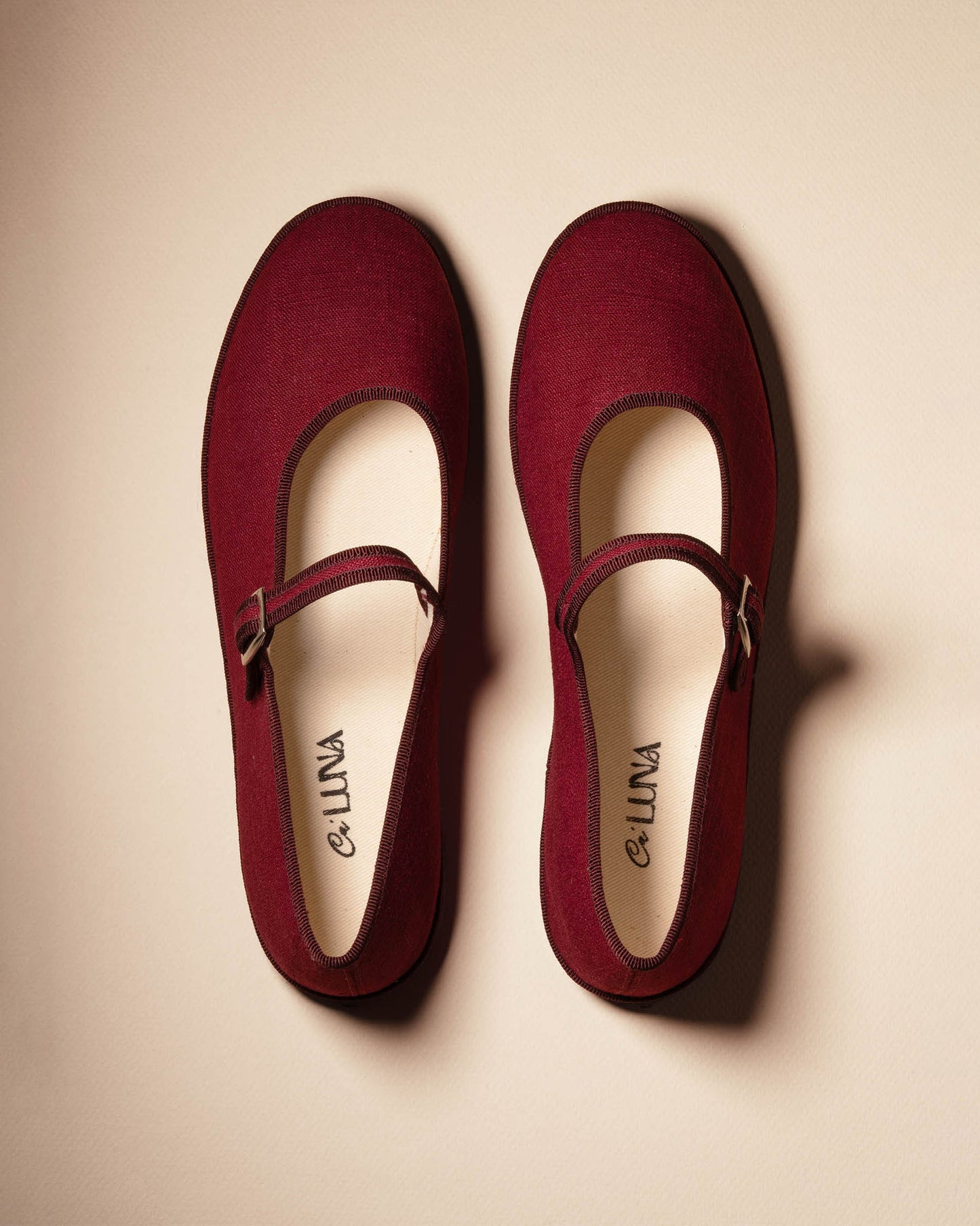 Friulane Mary Jane in lino burgundy