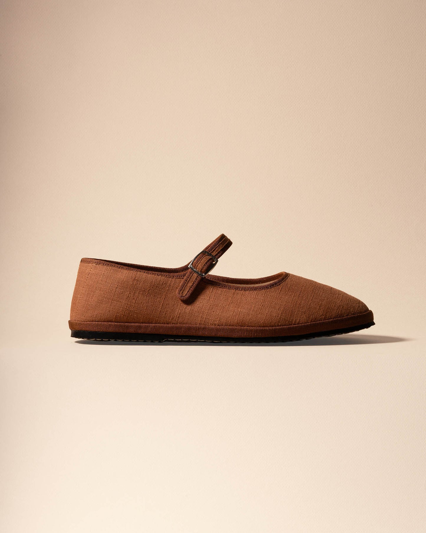 Friulane Mary Jane in lino marrone