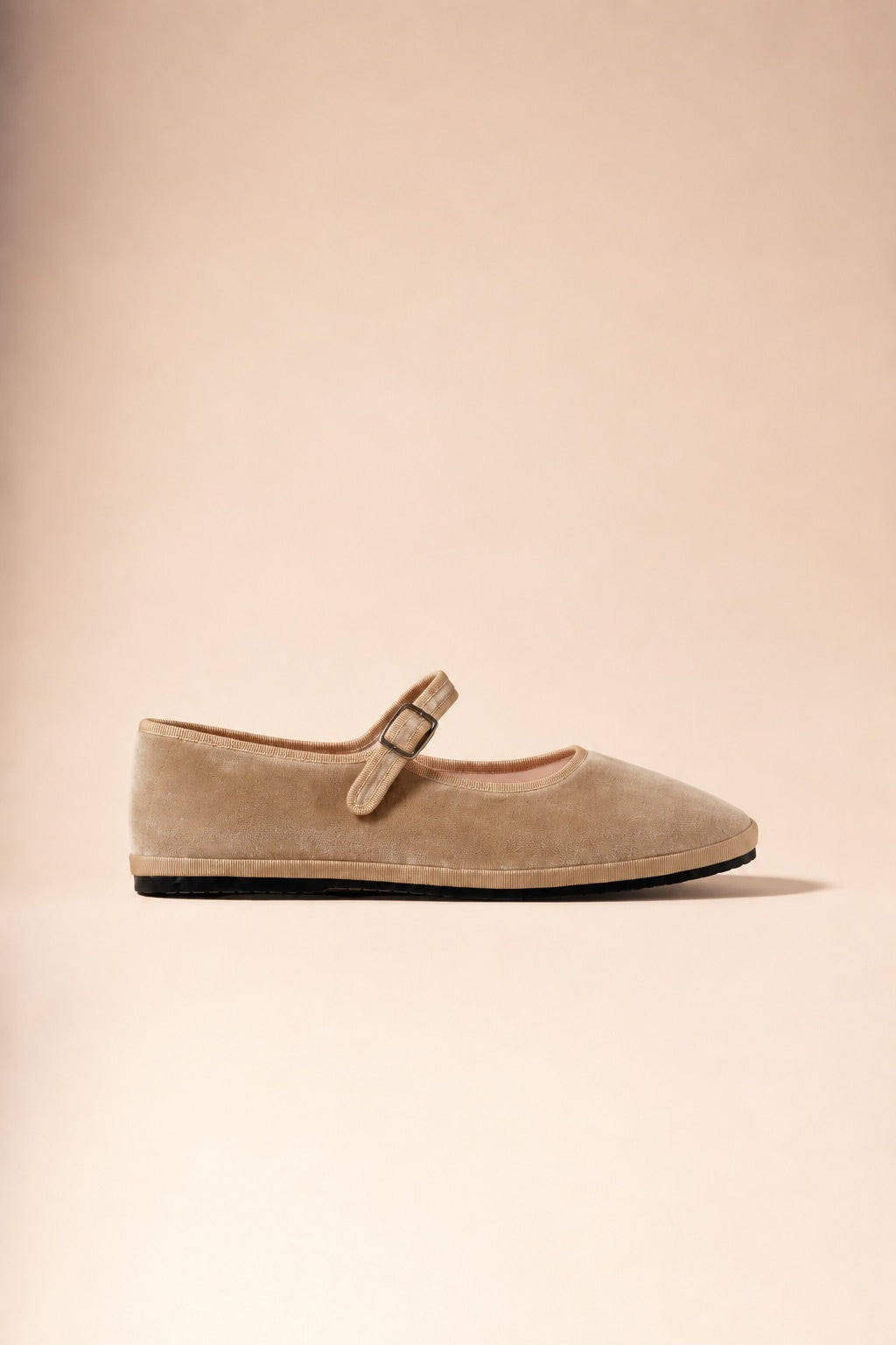 Friulane Mary Jane in velluto Beige