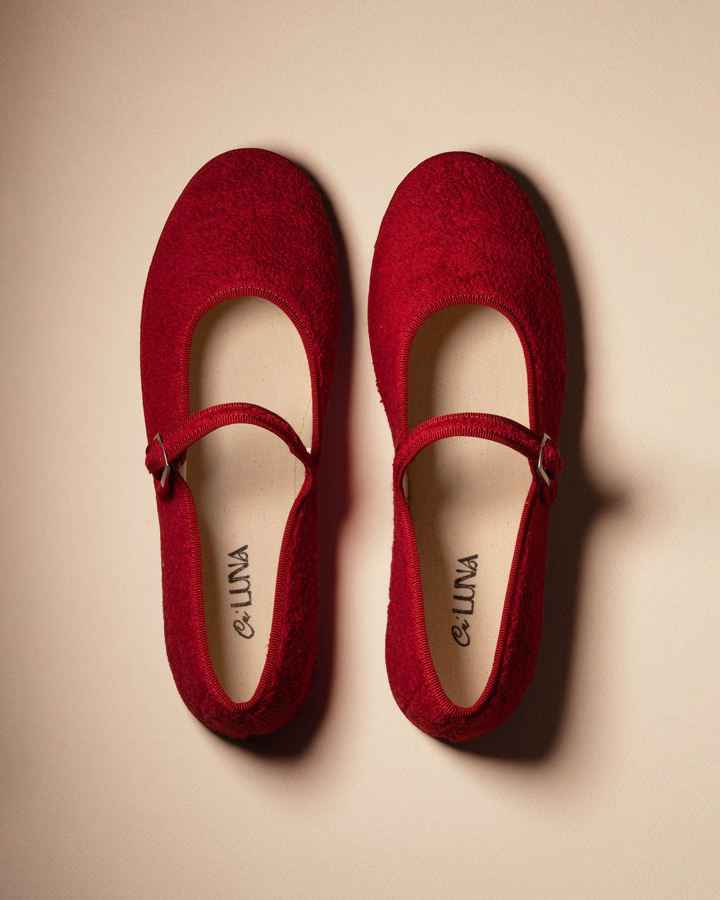 Friulane Mary Jane in spugna burgundy